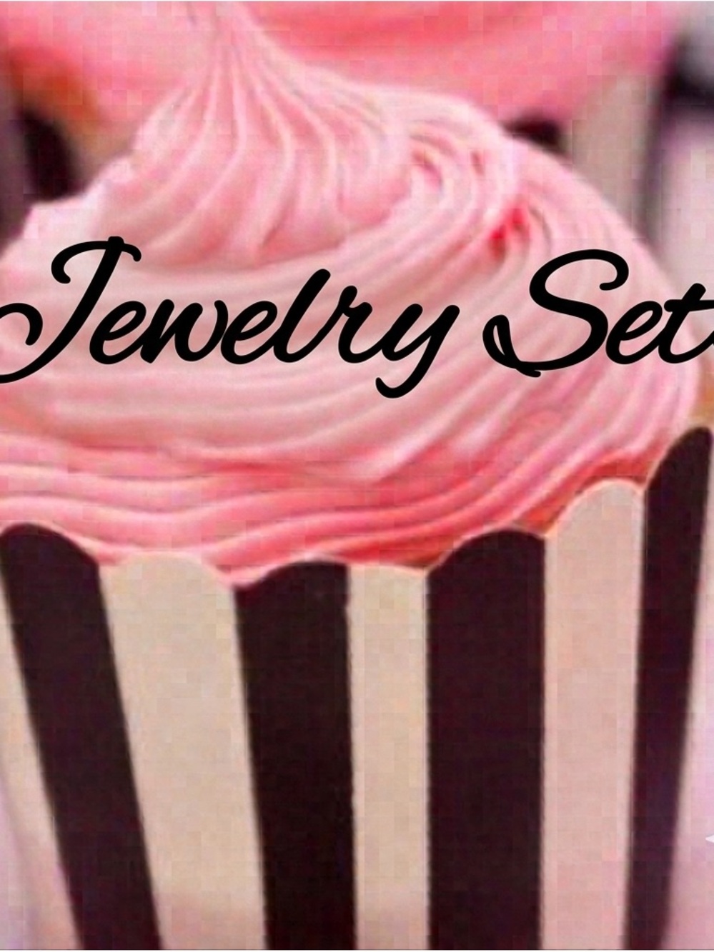 Pink Jewelry Set Necklace and Earrings
